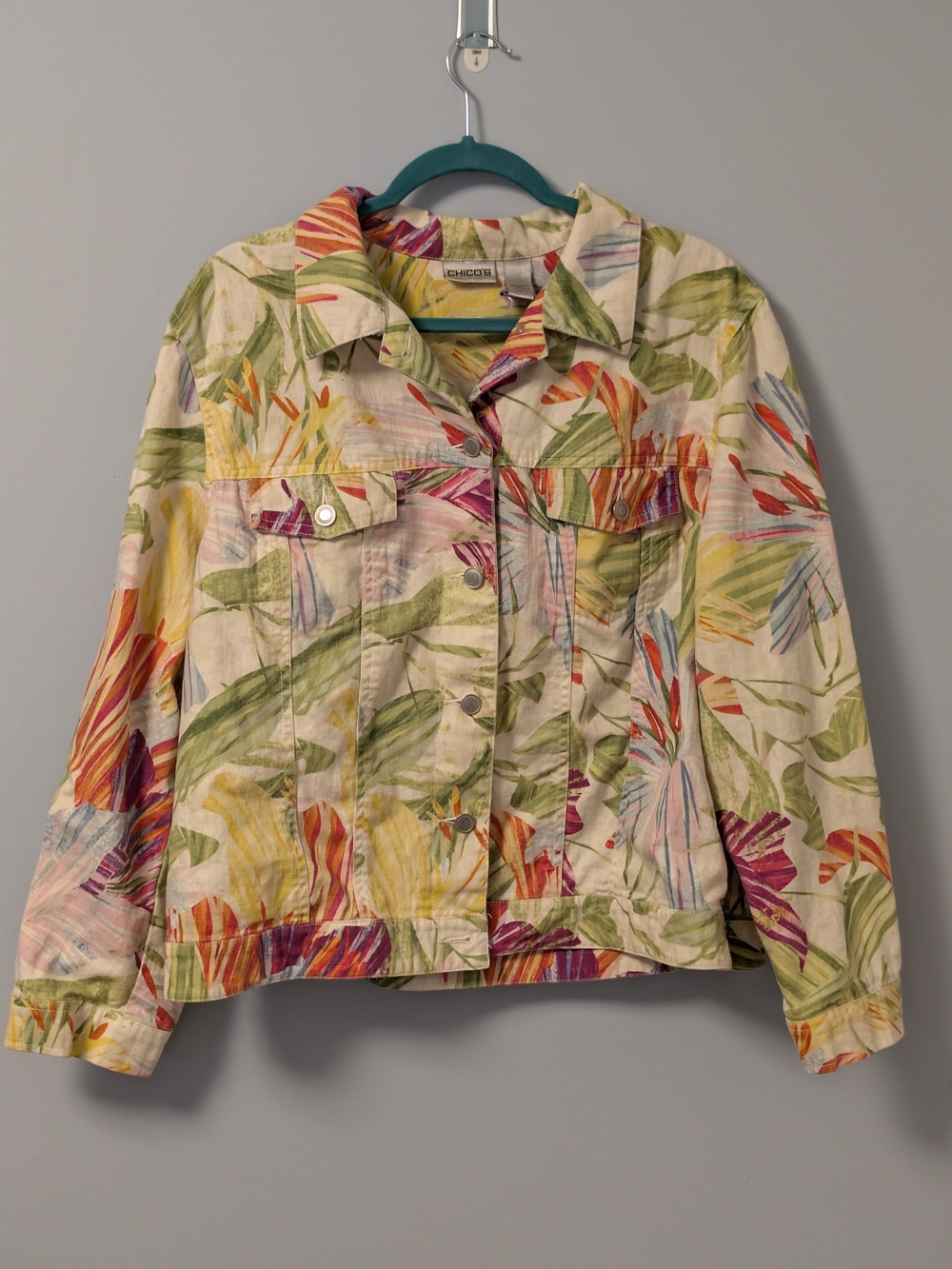 Chico's Multicolor Floral Print Women's Jacket